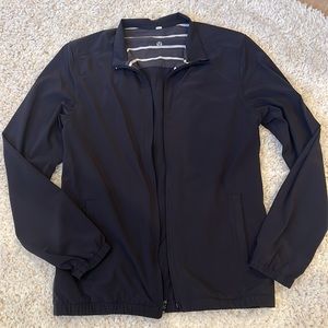 Lululemon Men's Pace Jacket Lightweight Reversible Black Stripe Golf Casual M/L